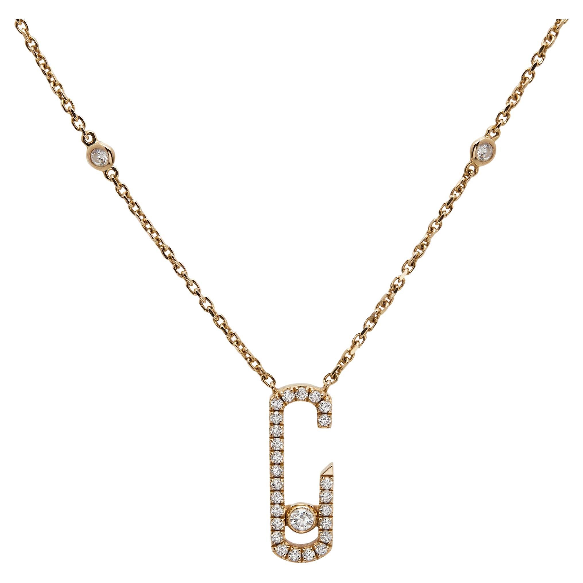 Messika Gigi Hadid Move Addiction Diamant-Halskette aus 18 Karat Roségold im Angebot