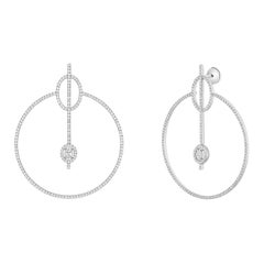 Messika Glam'Azone 18k White Gold Pave Diamond Earrings 2.52cttw