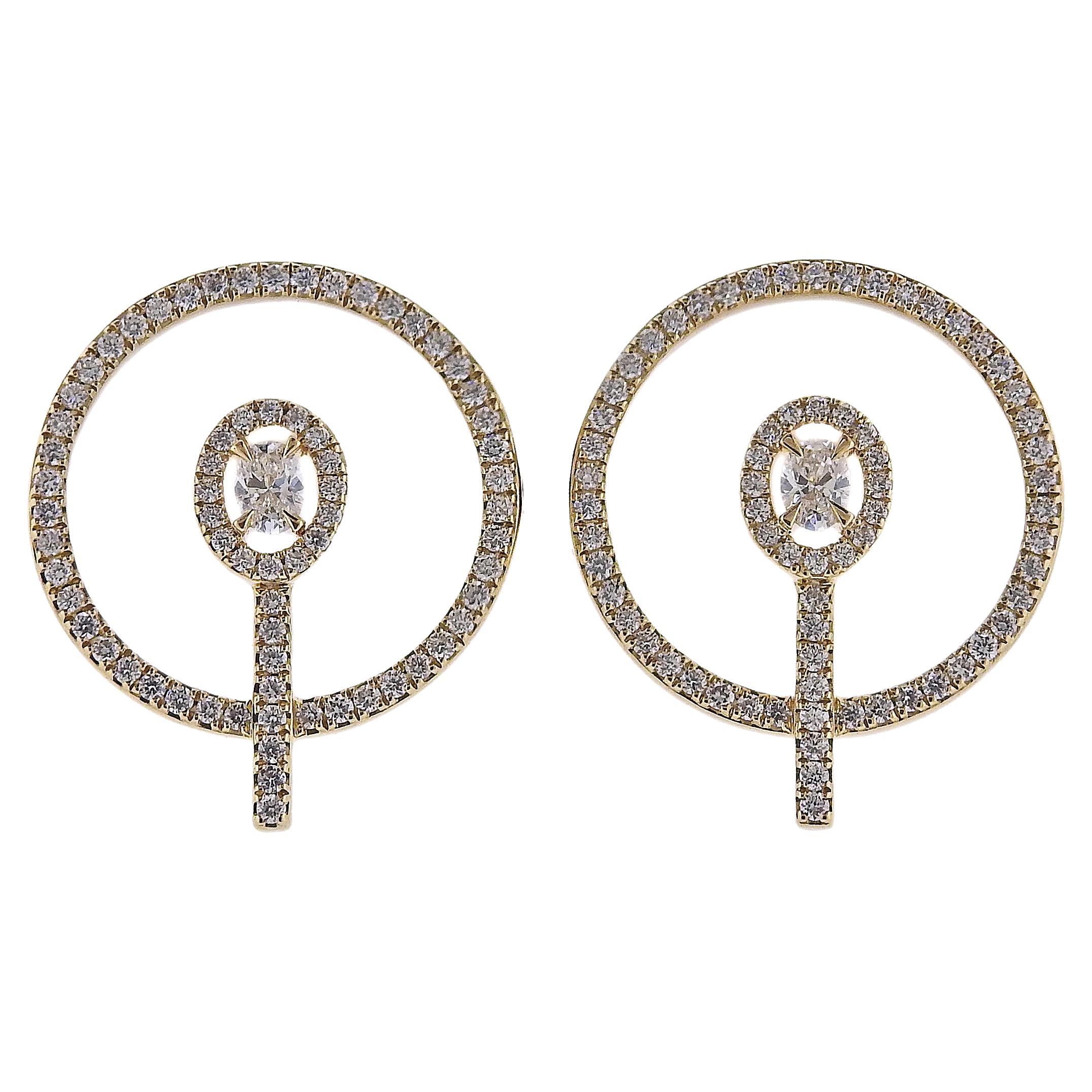 Messika Glam'Azone Gold Diamond Earings For Sale