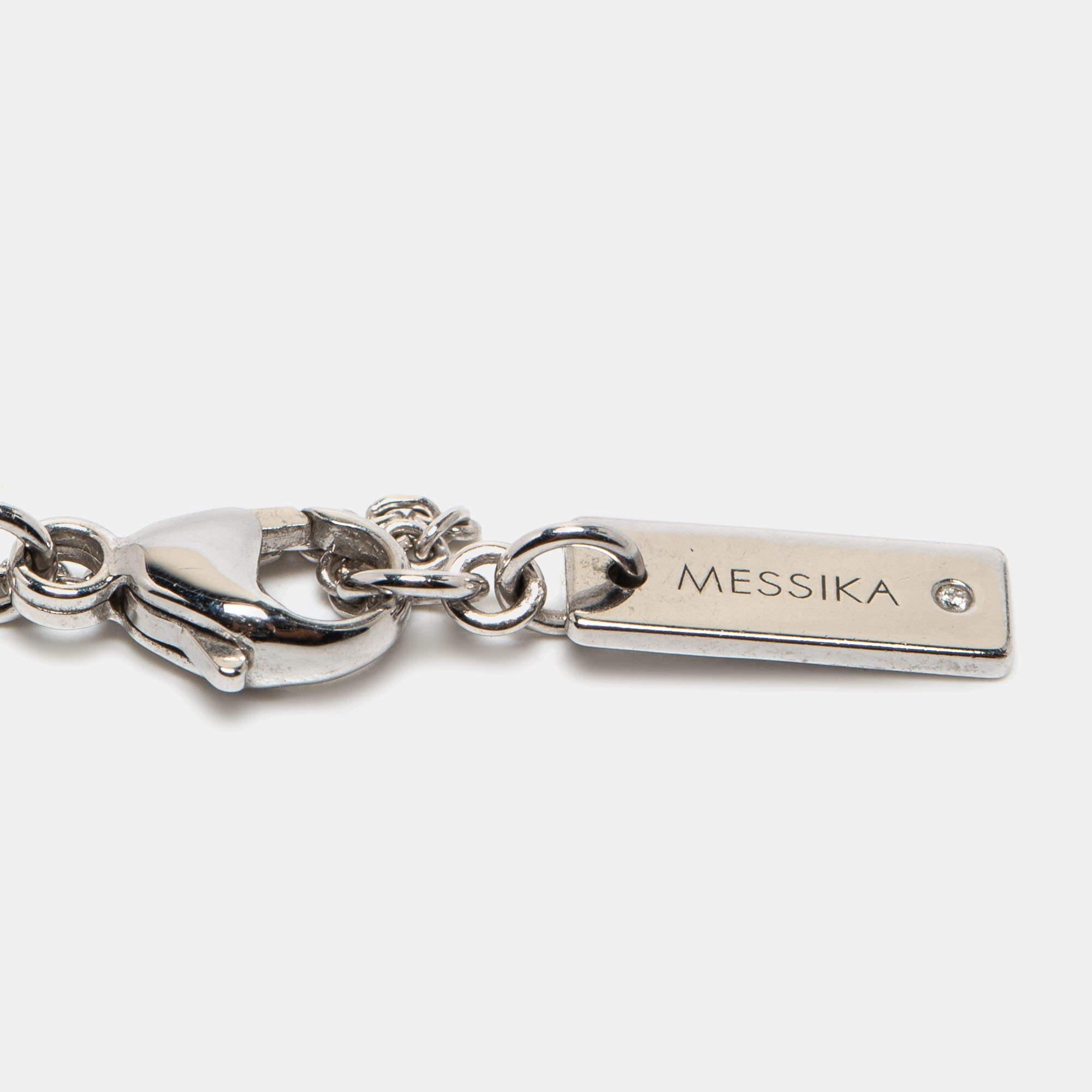Women's Messika Glam'Azone Graphic Diamonds 18k White Gold Necklace