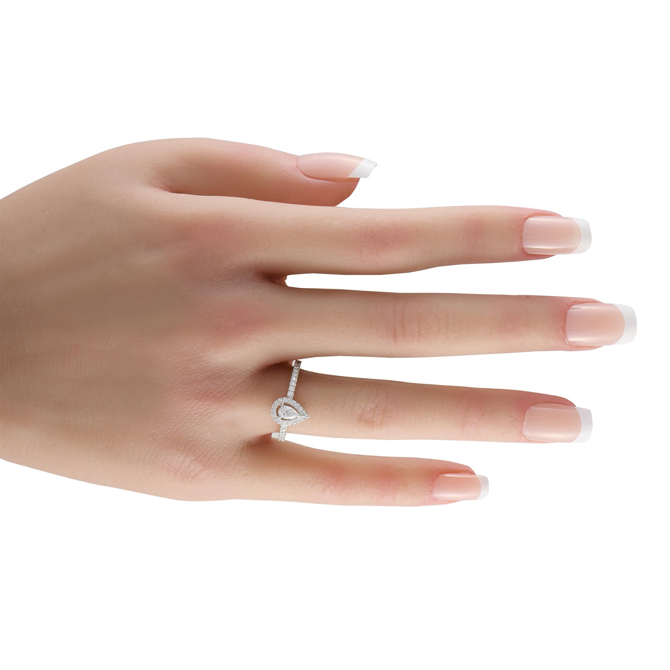 Round Cut Messika Joy 18K White Gold 0.50ct Diamond Ring