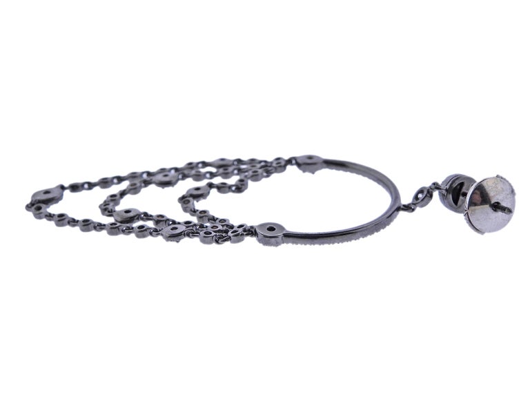 Messika Joy Blackened Gold Diamond Chandelier Earrings For Sale at 1stDibs