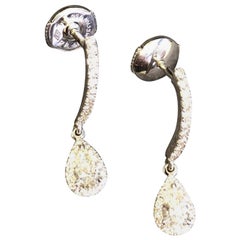 Messika Joy Sleeper Pear Shaped Diamond Drop Earrings in 18 Karat White Gold