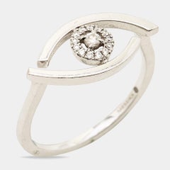 Messika Lucky Eye Diamond 18k White Gold Ring Size 53