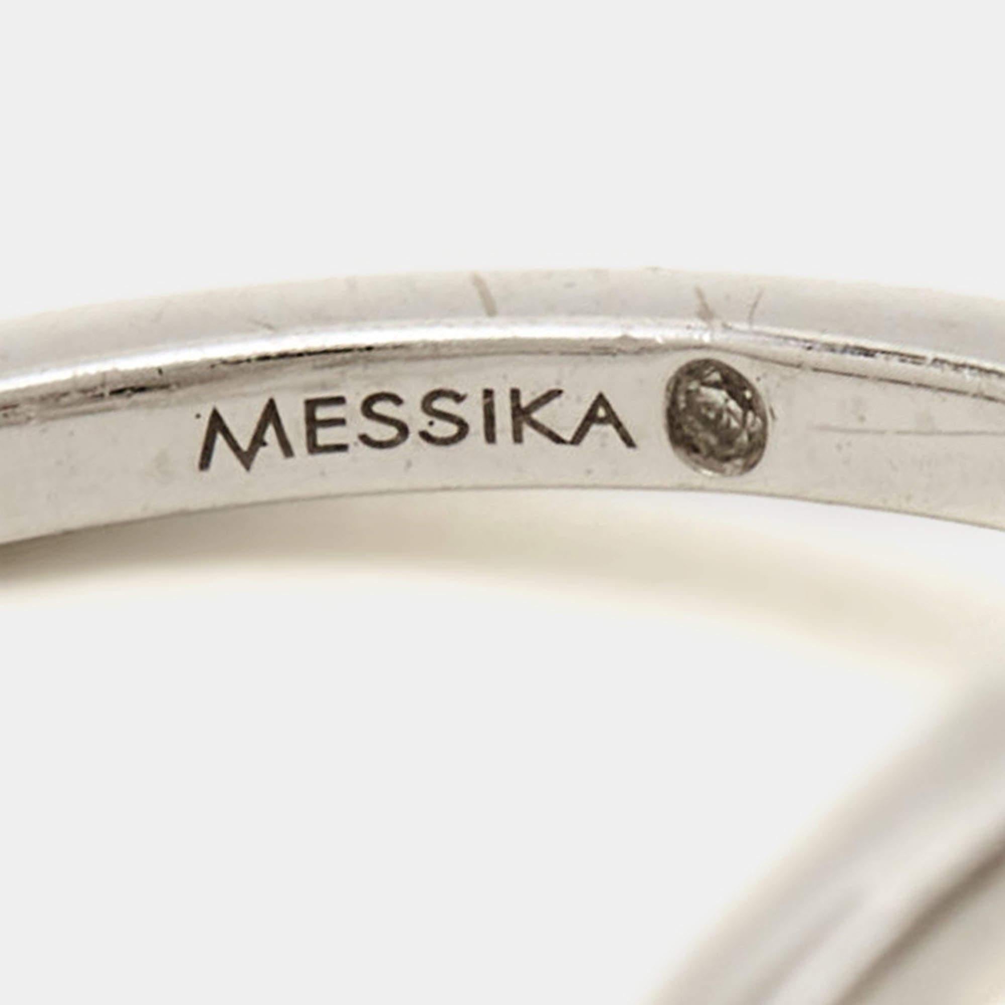 Women's Messika Lucky Eye Diamond 18k White Gold Ring Size 53