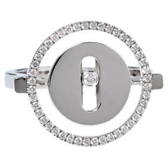 Messika Lucky Move Diamond 18K White Gold Ring Size 50.5