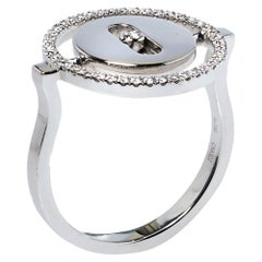 Messika Lucky Move Diamond 18K White Gold Ring Size 50.5