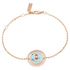 Messika Lucky Move Diamond Turquoise 18k Rose Gold Bracelet