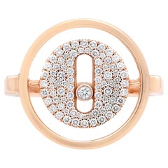 Messika Lucky Move Pm Diamond Ring 18K Rose Gold 0.15Cttw Size 5.5