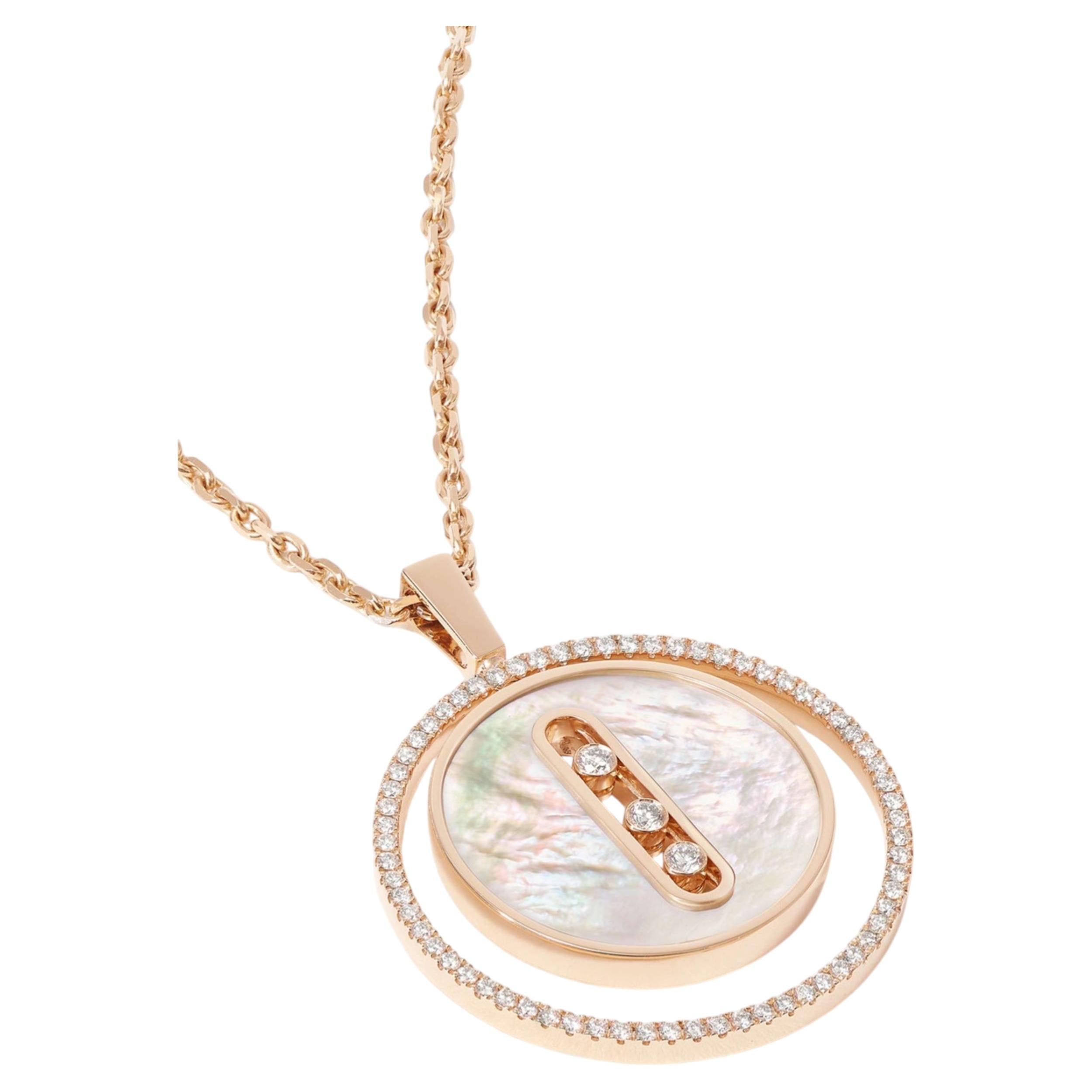 Messika Lucky Move Rose Gold Necklace, Diamond & Mother-of-Pearl