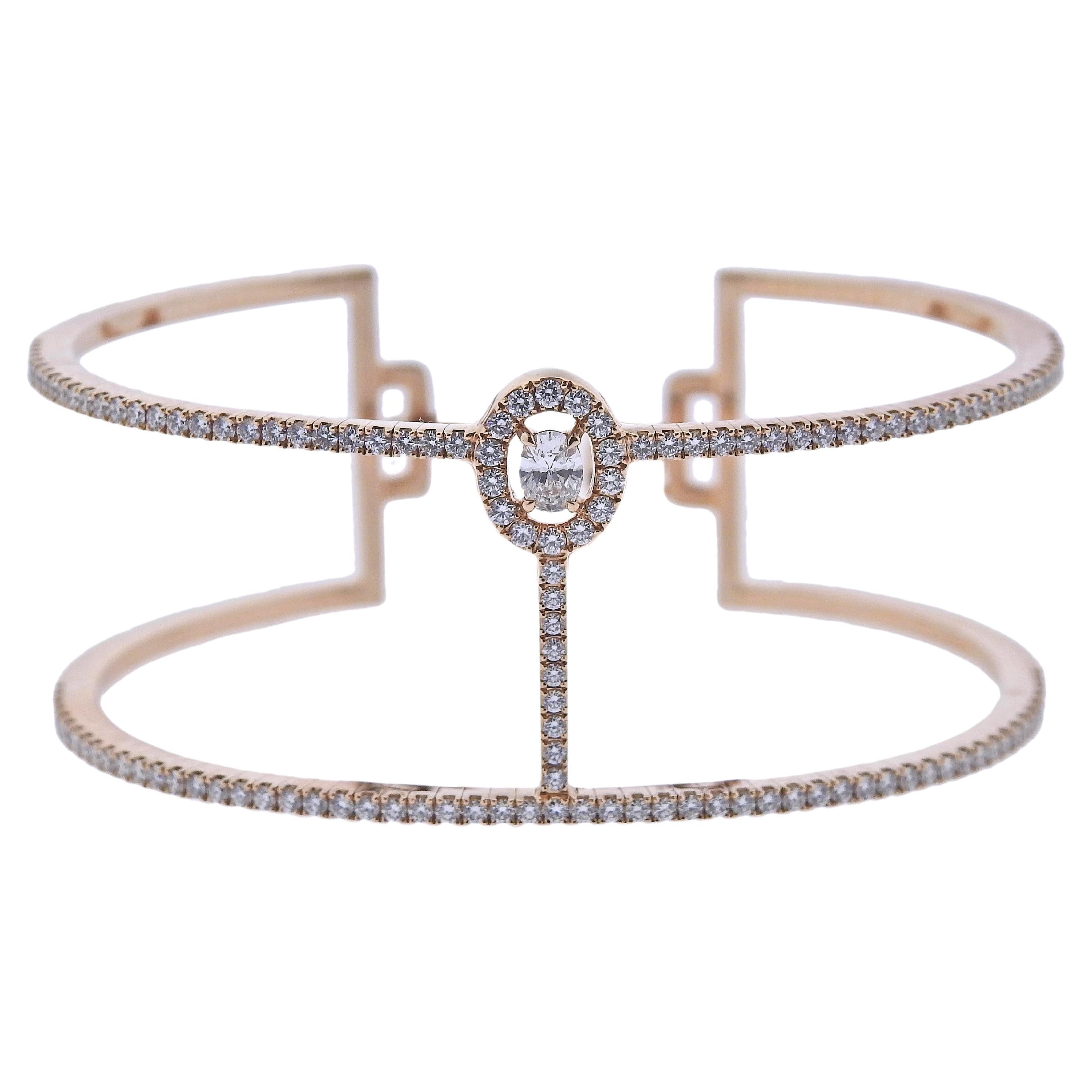 Bracelet Messika Glam''azone en or rose et diamants En vente sur 1stDibs