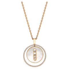 Collana con ciondolo in oro rosa 18 carati Messika Madreperla Diamante Lucky Move MM