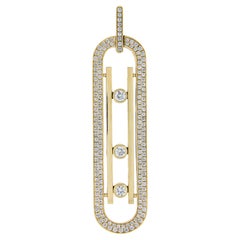 Messika Move 10th Anniversary 18k Gold 1.10tw Pave Diamonds Large Charm Pendant