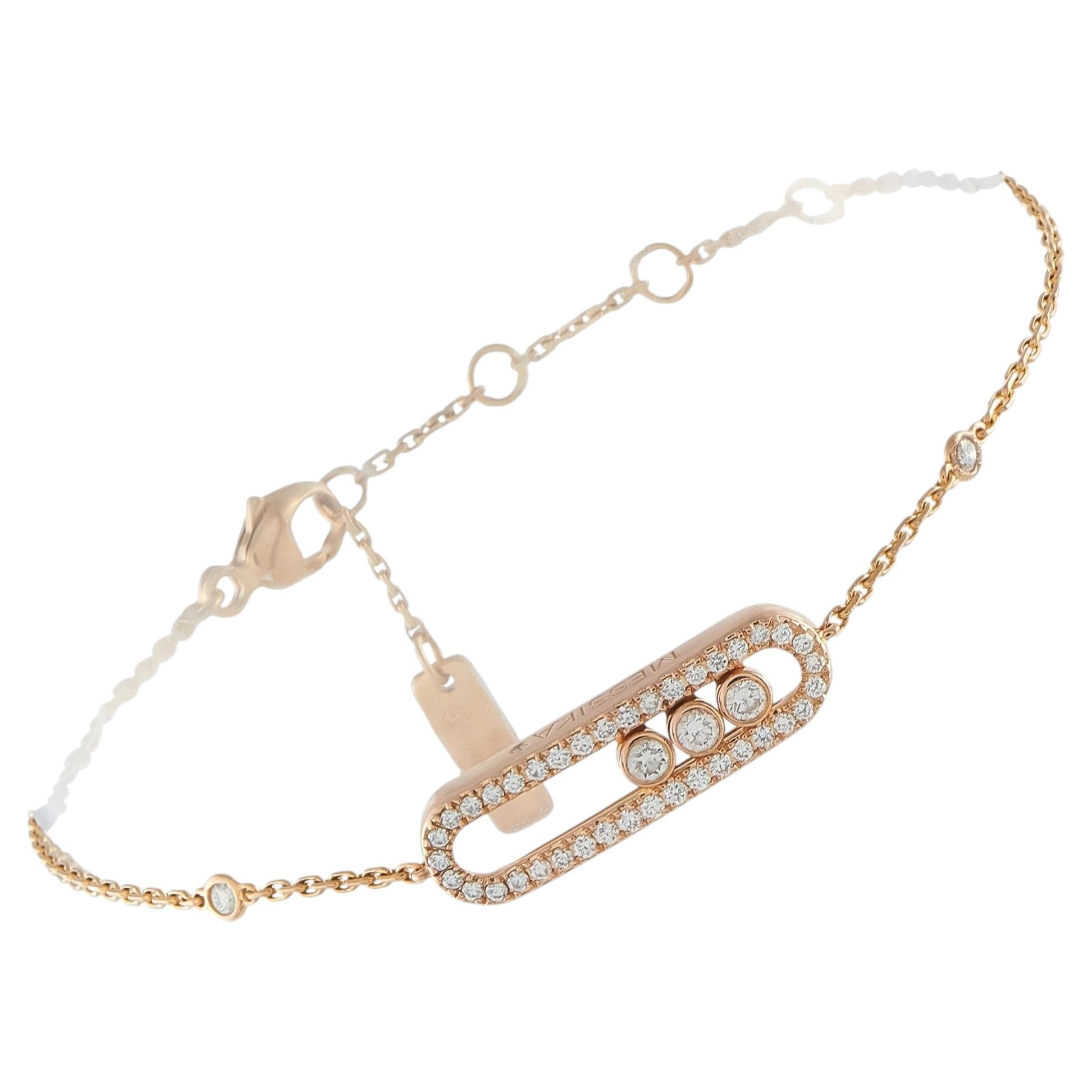 Bracelet Messika Move en or rose 18 carats avec un diamant de 0,30 carat
