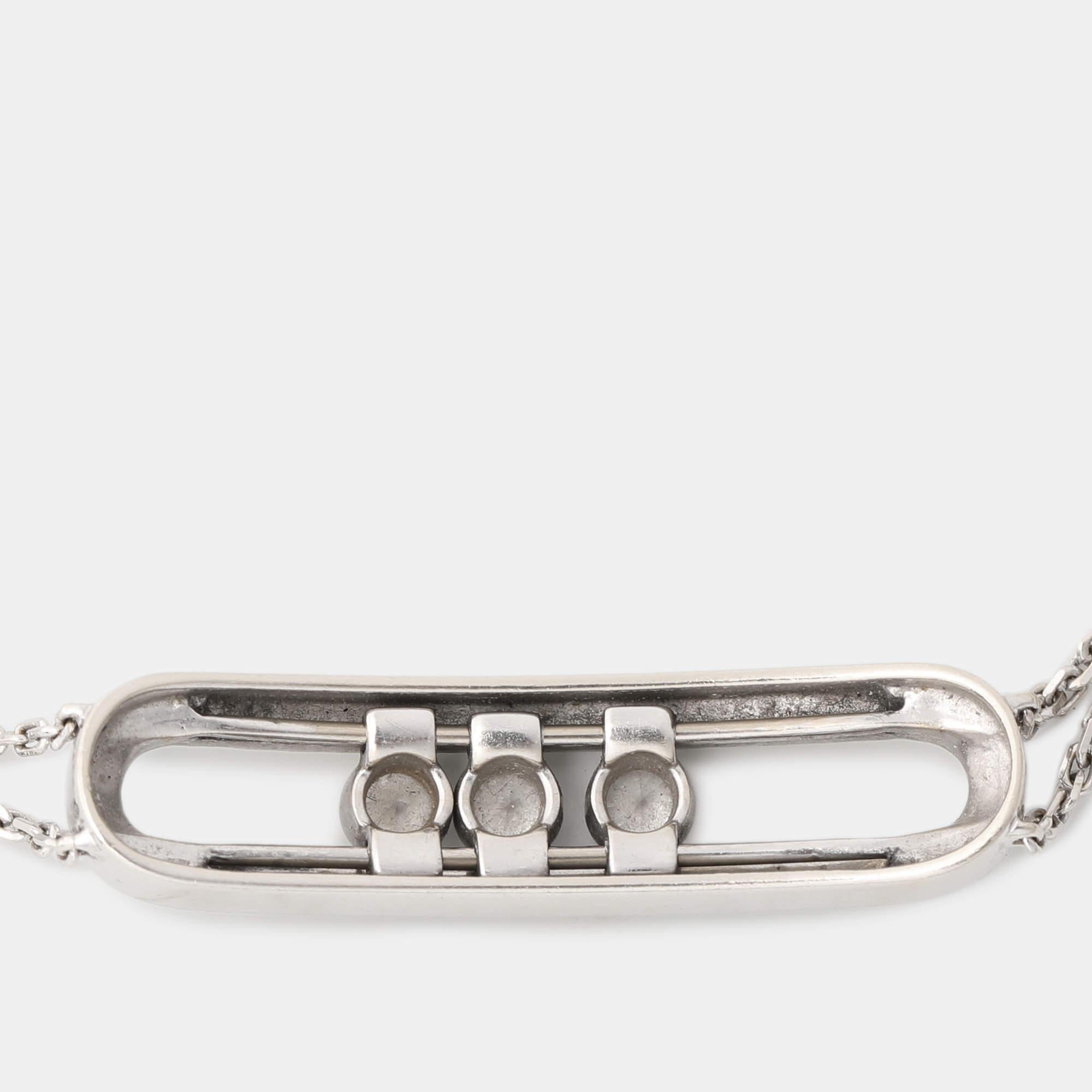 Messika Move Classic Pave Diamant 18k Weißgold Armband im Zustand „Gut“ in Dubai, Al Qouz 2