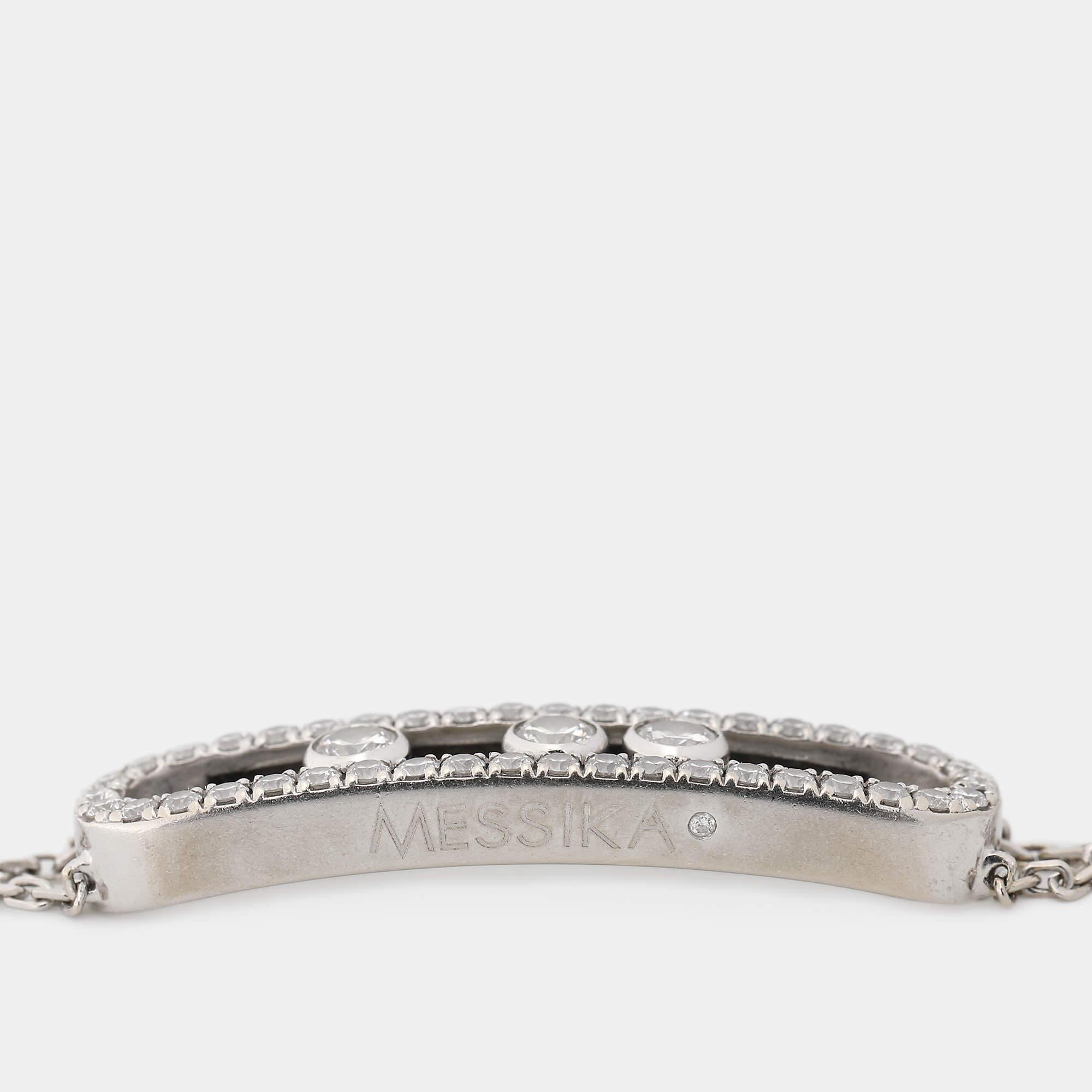 Messika Move Classic Pave Diamant 18k Weißgold Armband Damen