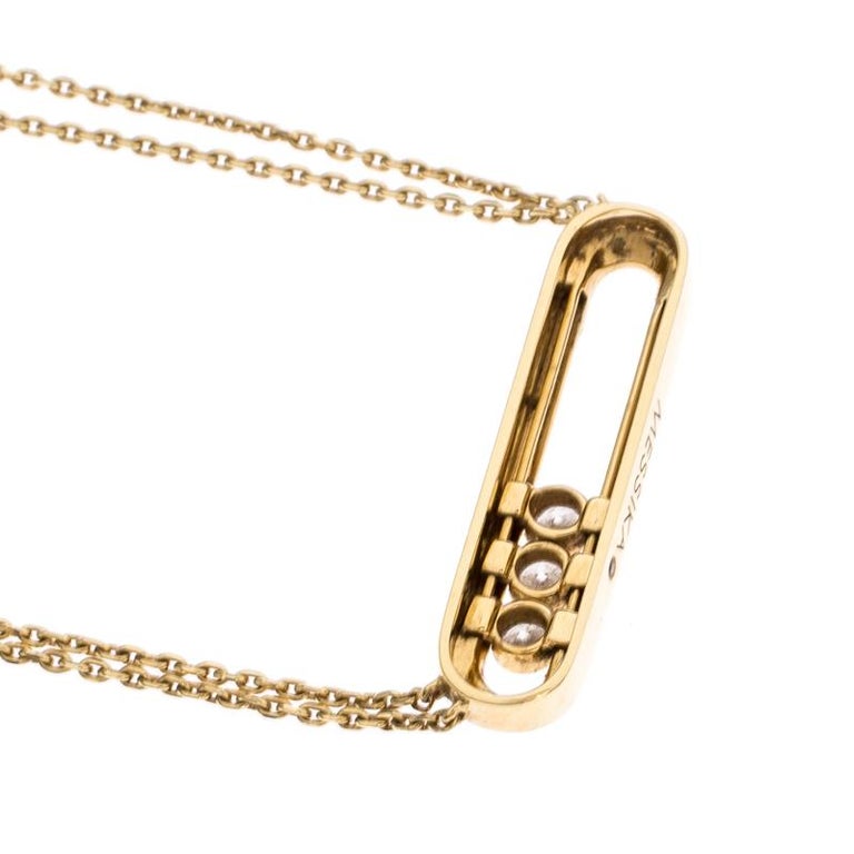 Messika Move Diamond 18K Yellow Gold Double Chain Necklace ...