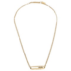 Messika Move Diamond 18K Yellow Gold Double Chain Necklace