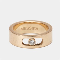 Messika Move Joaillerie Diamond 18k Rose Gold Wedding Ring Size 51