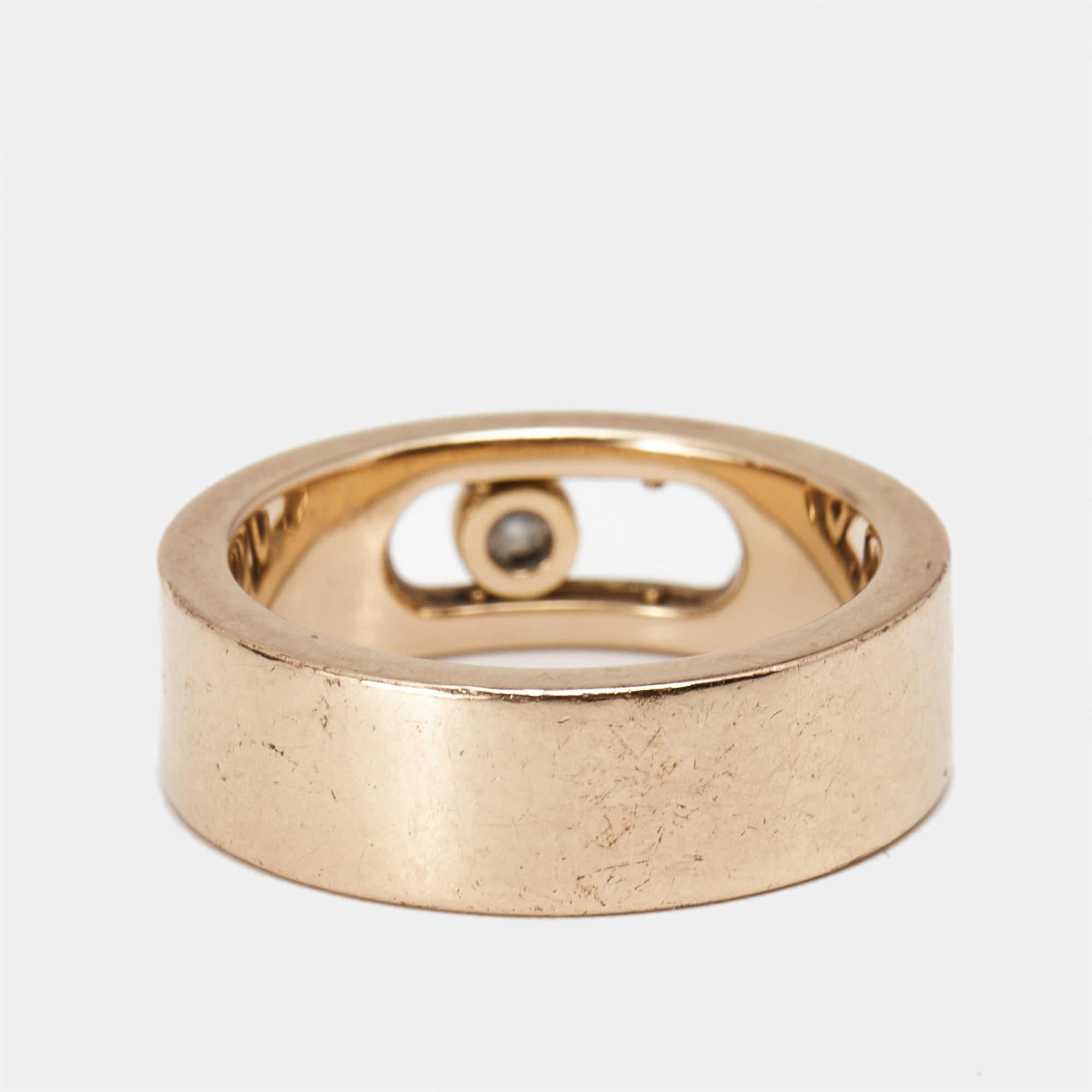 Messika Move Joaillerie Diamond 18k Rose Gold Wedding Ring Size 51 2