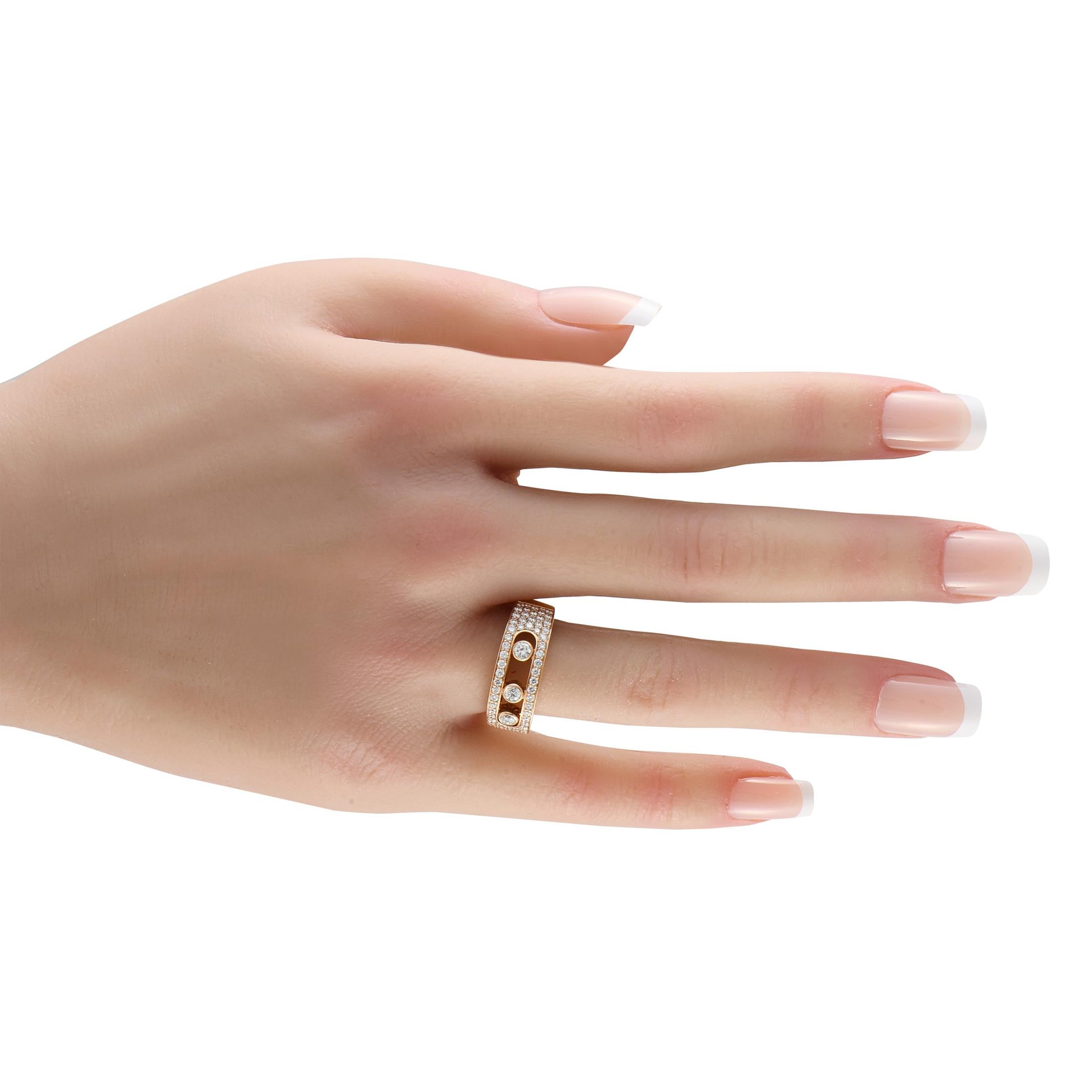 Round Cut Messika Move Noa 18K Rose Gold 0.99ct Diamond Ring