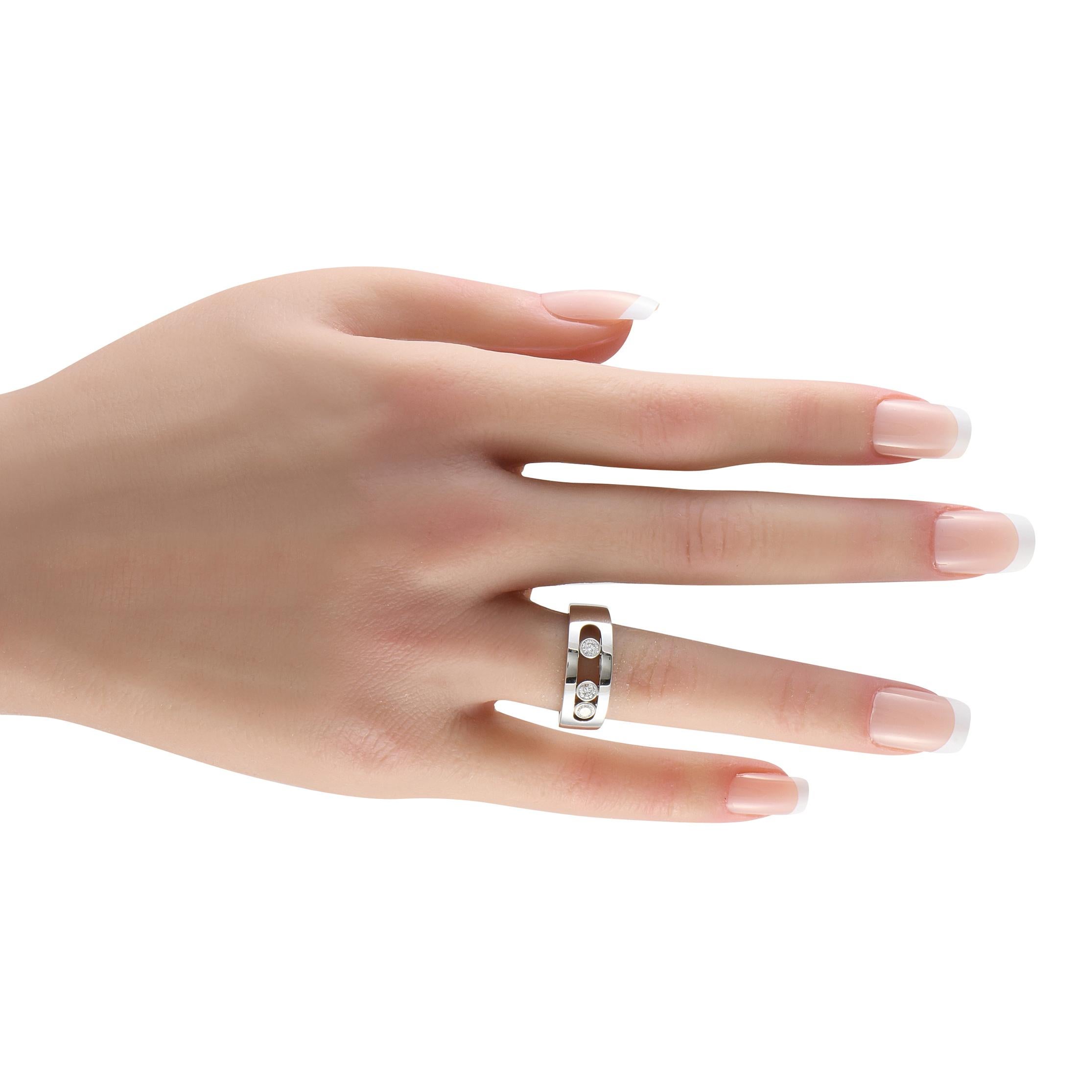 Round Cut Messika Move Noa 18K White Gold 0.25ct Diamond Ring