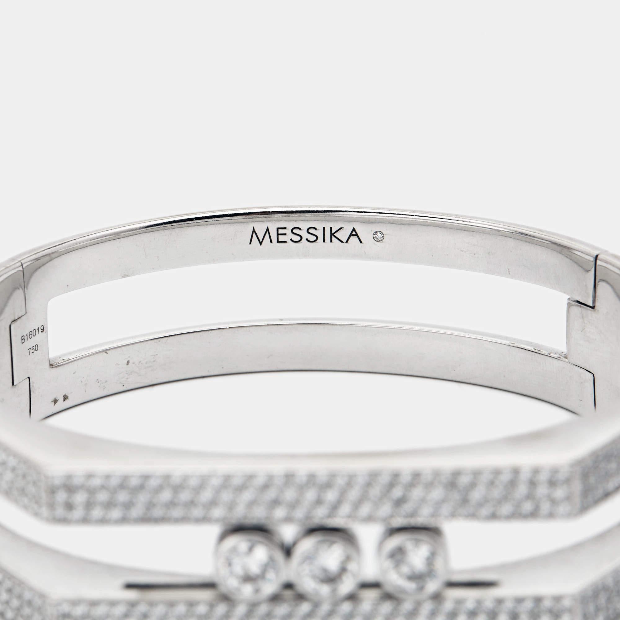 Women's Messika Move Pave Pei Diamonds 18k White Gold Bracelet
