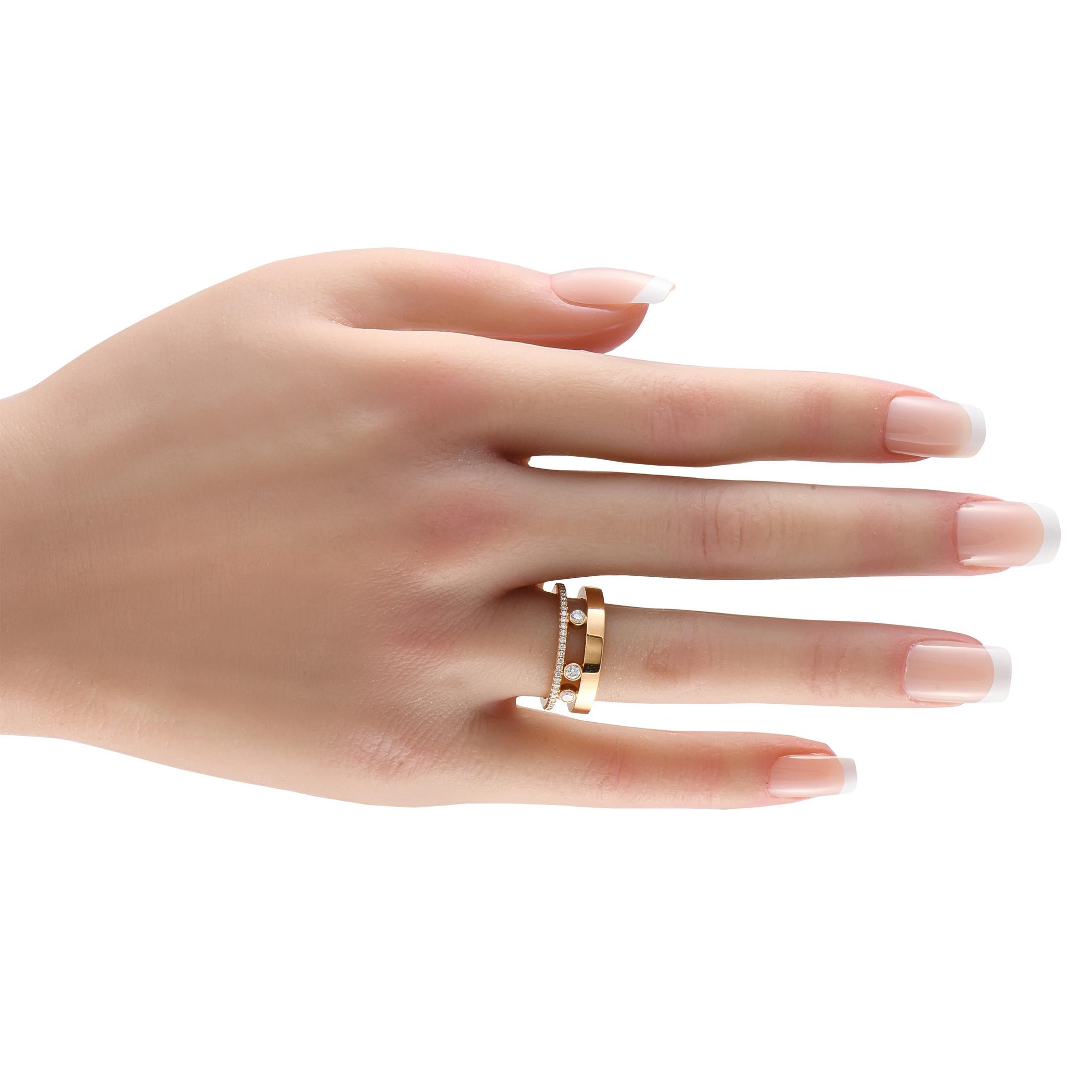 Round Cut Messika Move Romaine 18K Rose Gold 0.30ct Diamond Ring