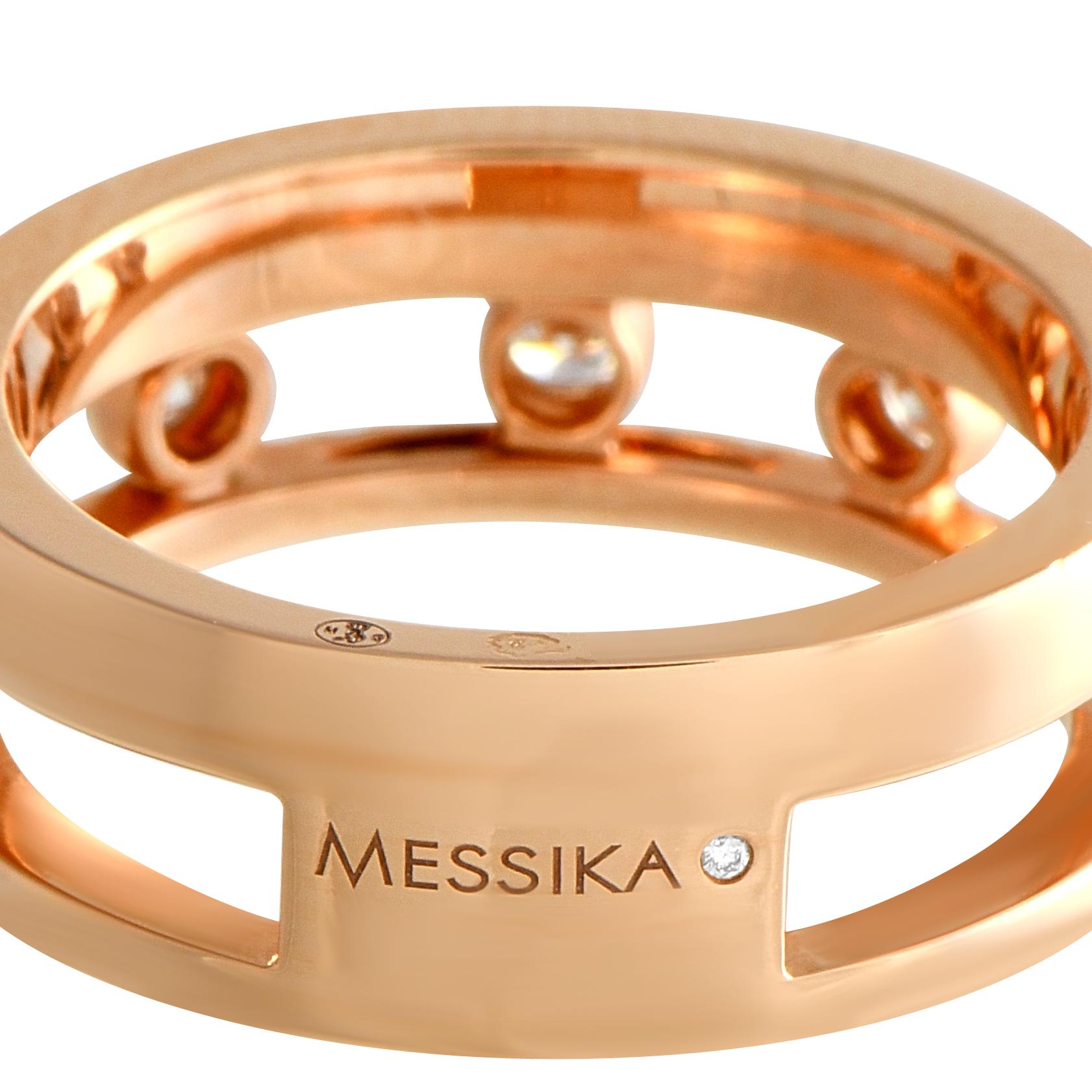 Messika Move Romaine 18K Rose Gold 0.30ct Diamond Ring In New Condition In Southampton, PA