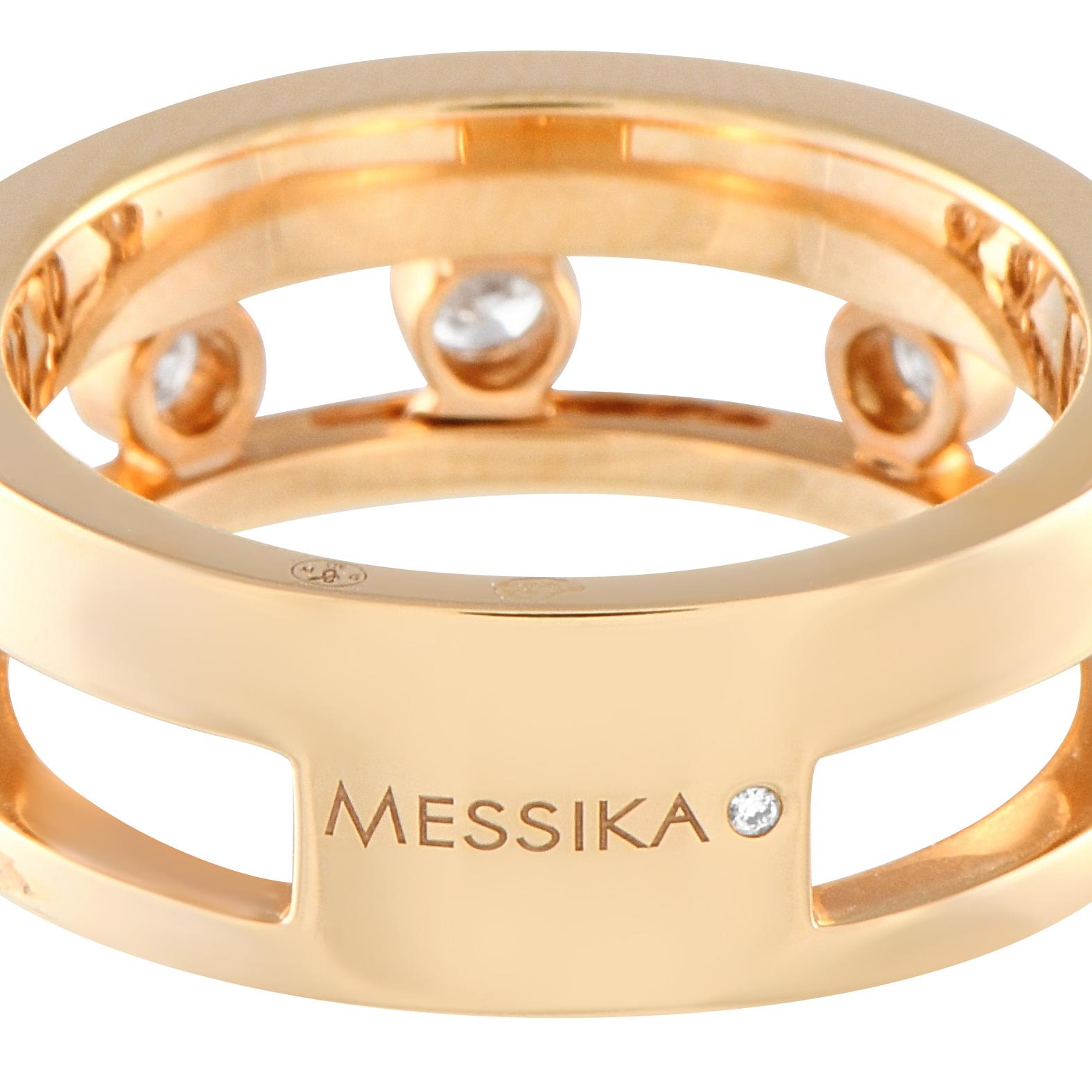 Messika Move Romaine 18K Rose Gold 0.30ct Diamond Ring In Excellent Condition In Southampton, PA