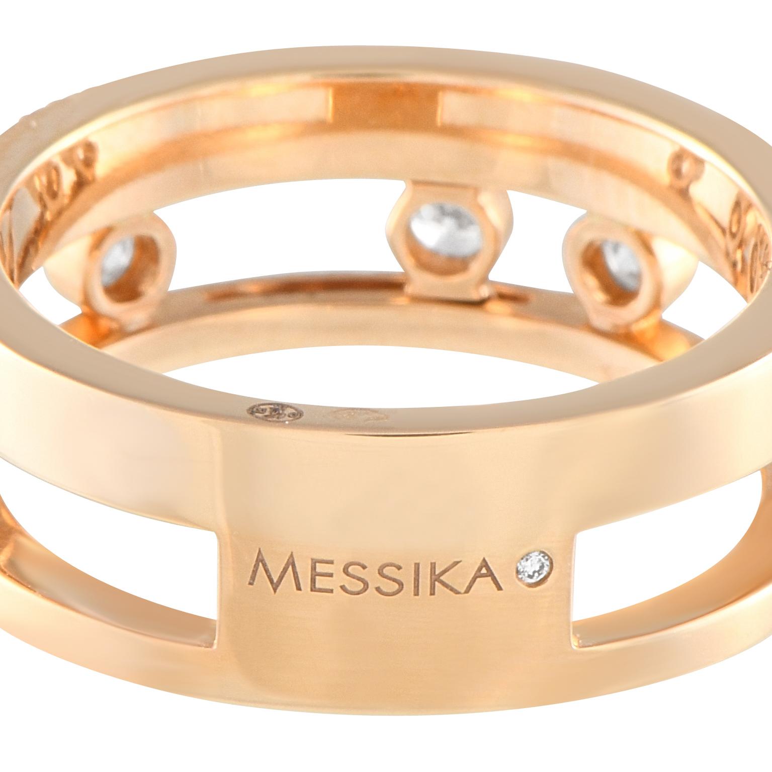 Messika Move Romaine 18K Rose Gold 0.65ct Diamond Ring In New Condition In Southampton, PA