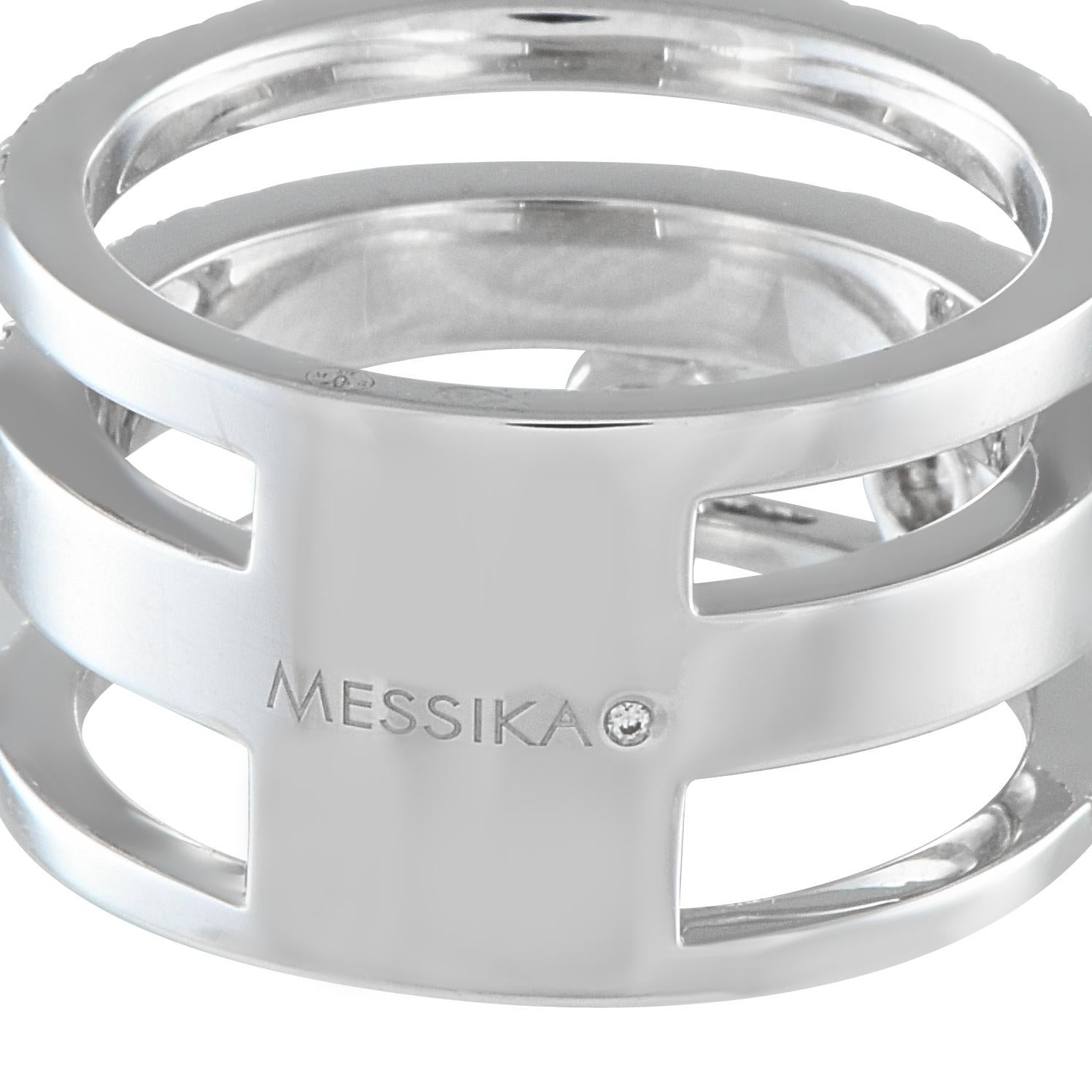 Round Cut Messika Move Romaine 18K White Gold 1.0ct Diamond Ring