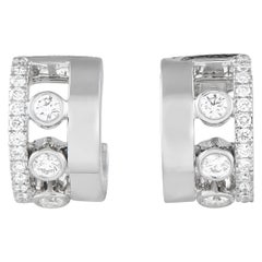 Messika Move Romane 18K White Gold 0.25 ct Diamond Mini Hoop Earrings