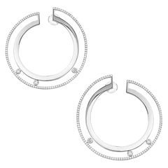 Messika Move Romane Diamant-Creolen aus 18K Weißgold mit 0,80 Gesamtkaratgewicht