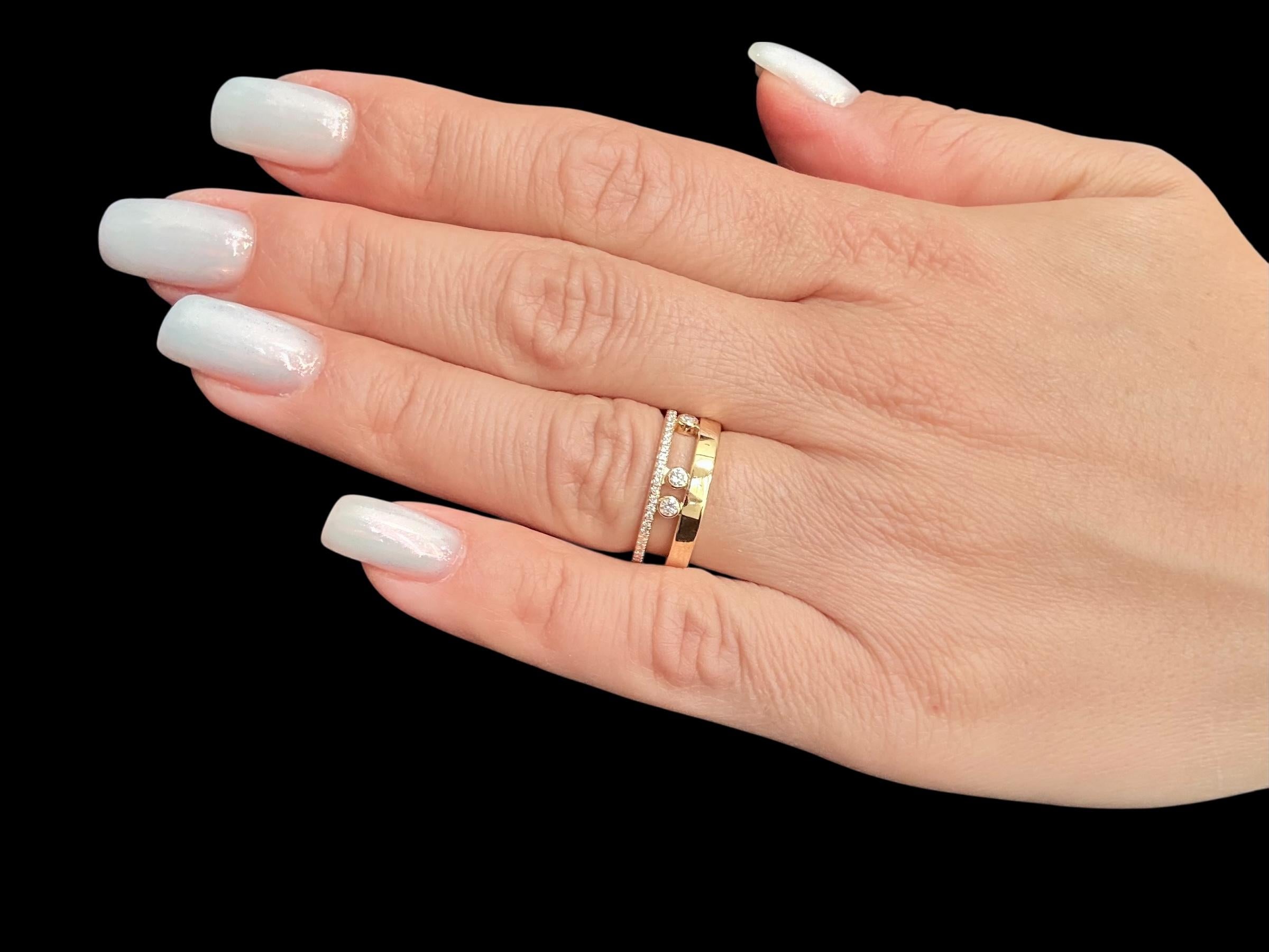 Taille brillant Messika Move Bague Romane Or jaune et diamants en vente