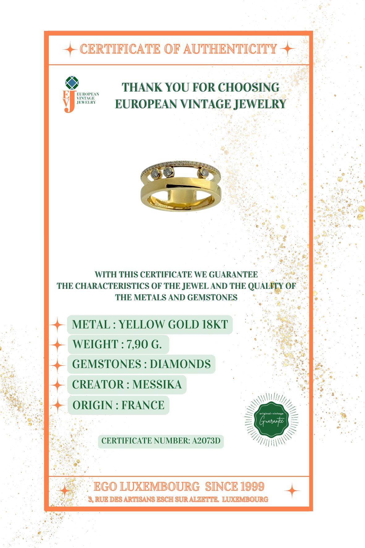 Messika Move Bague Romane Or jaune et diamants Unisexe en vente