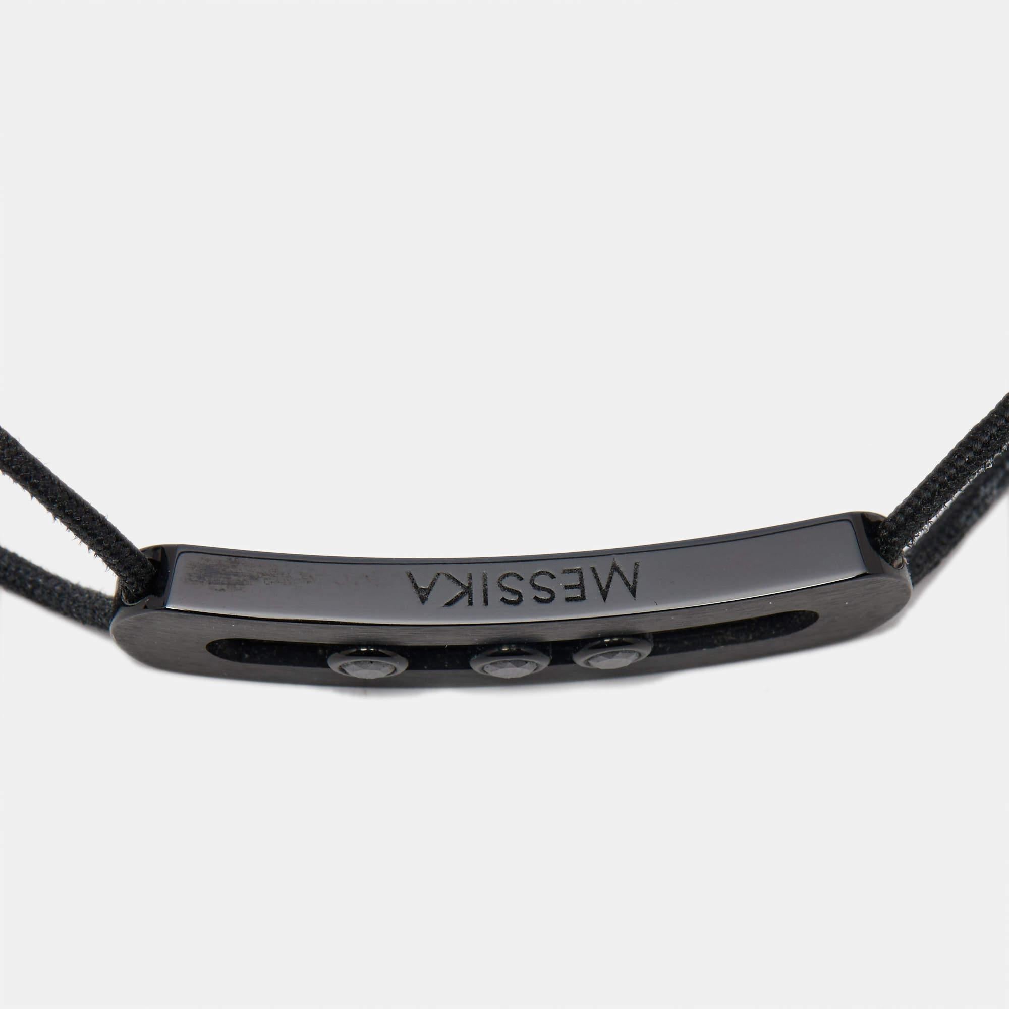 Messika Move Titanium Black Diamond Cord Bracelet 1