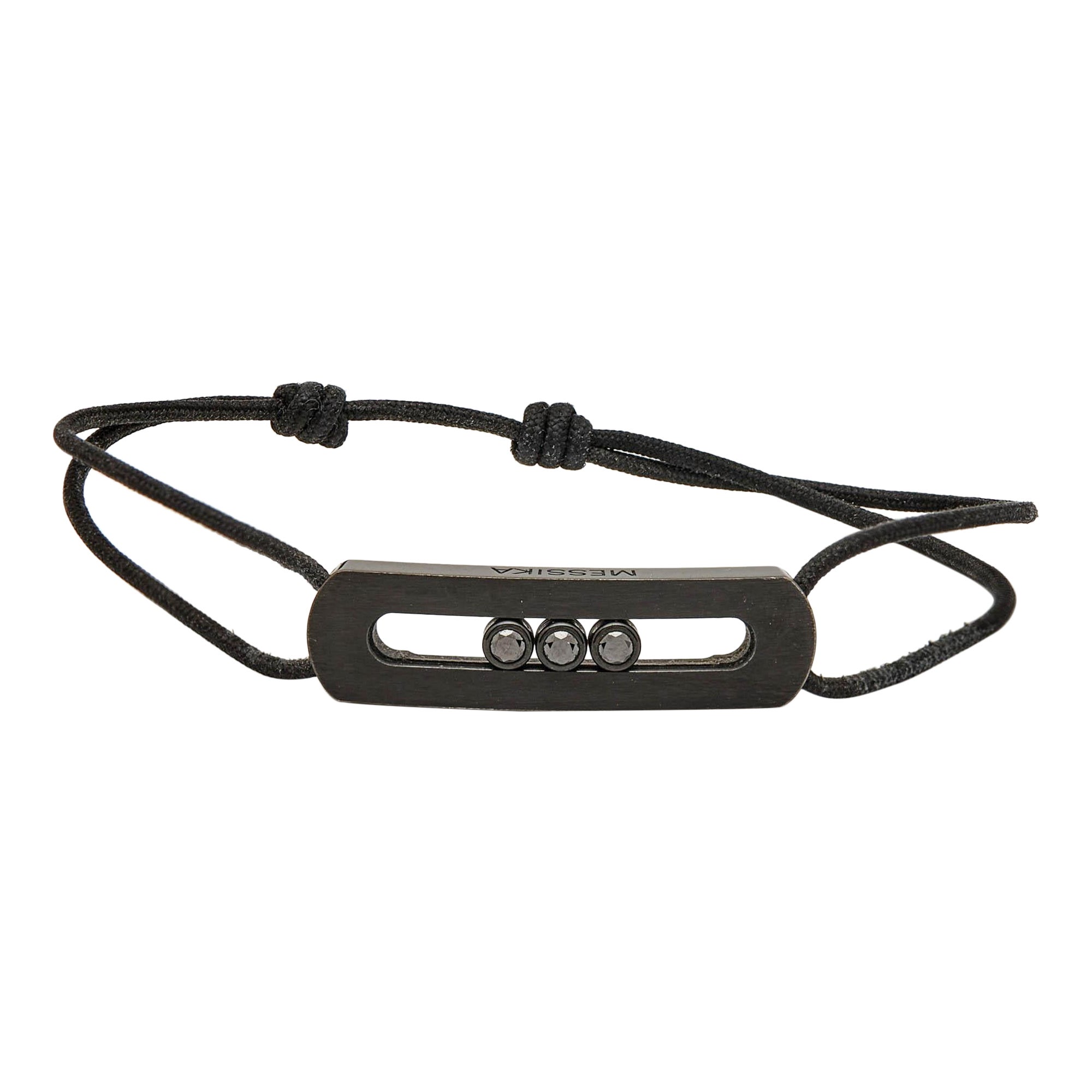 Messika Move Titanium Black Diamond Cord Bracelet