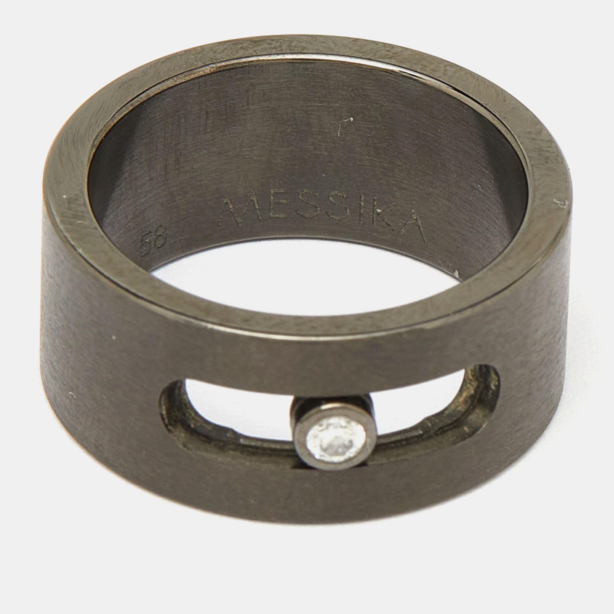 Messika Move Titanium Diamond Ring Size 58 For Sale 1