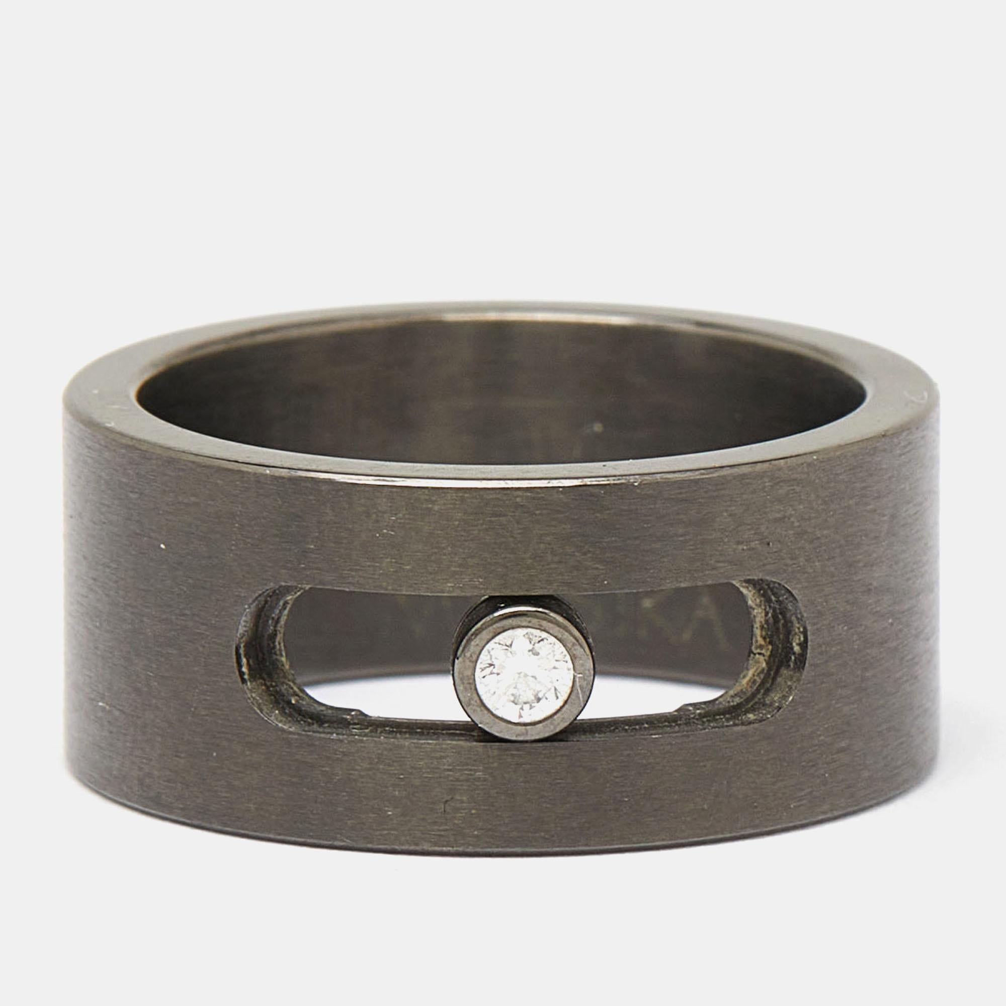 Messika Move Titanium Diamond Ring Size 58 For Sale 2