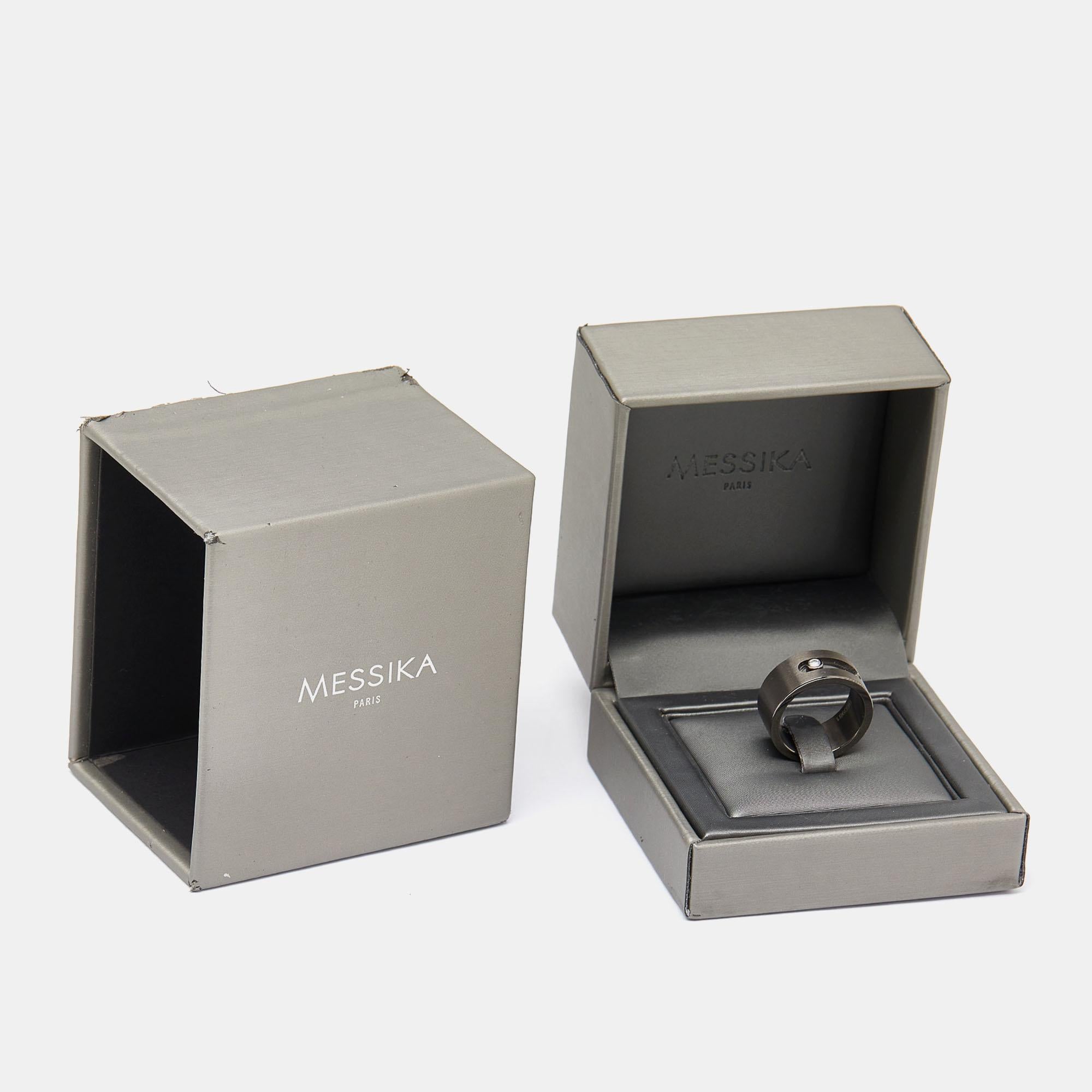 Messika Move Titanium Diamond Ring Size 58 For Sale 3