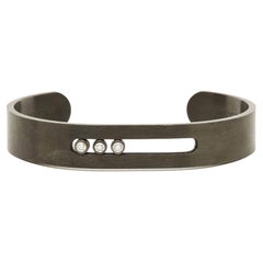 Messika Move Titanium Graphite Diamond Open Cuff Bracelet M