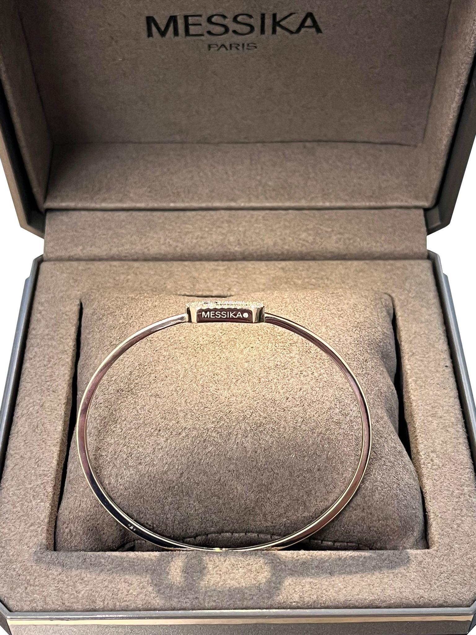 Messika Move Uno 0.34ct 18 Karat Oro Blanco Pave Diamond Bangle Signature Design en venta 1