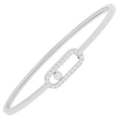 Messika Move Uno 0.34ct 18 Karat White Gold Pave Diamond Bangle Signature Design