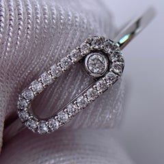 Messika Move Uno 18K White Gold Pavé Diamond Ring Size