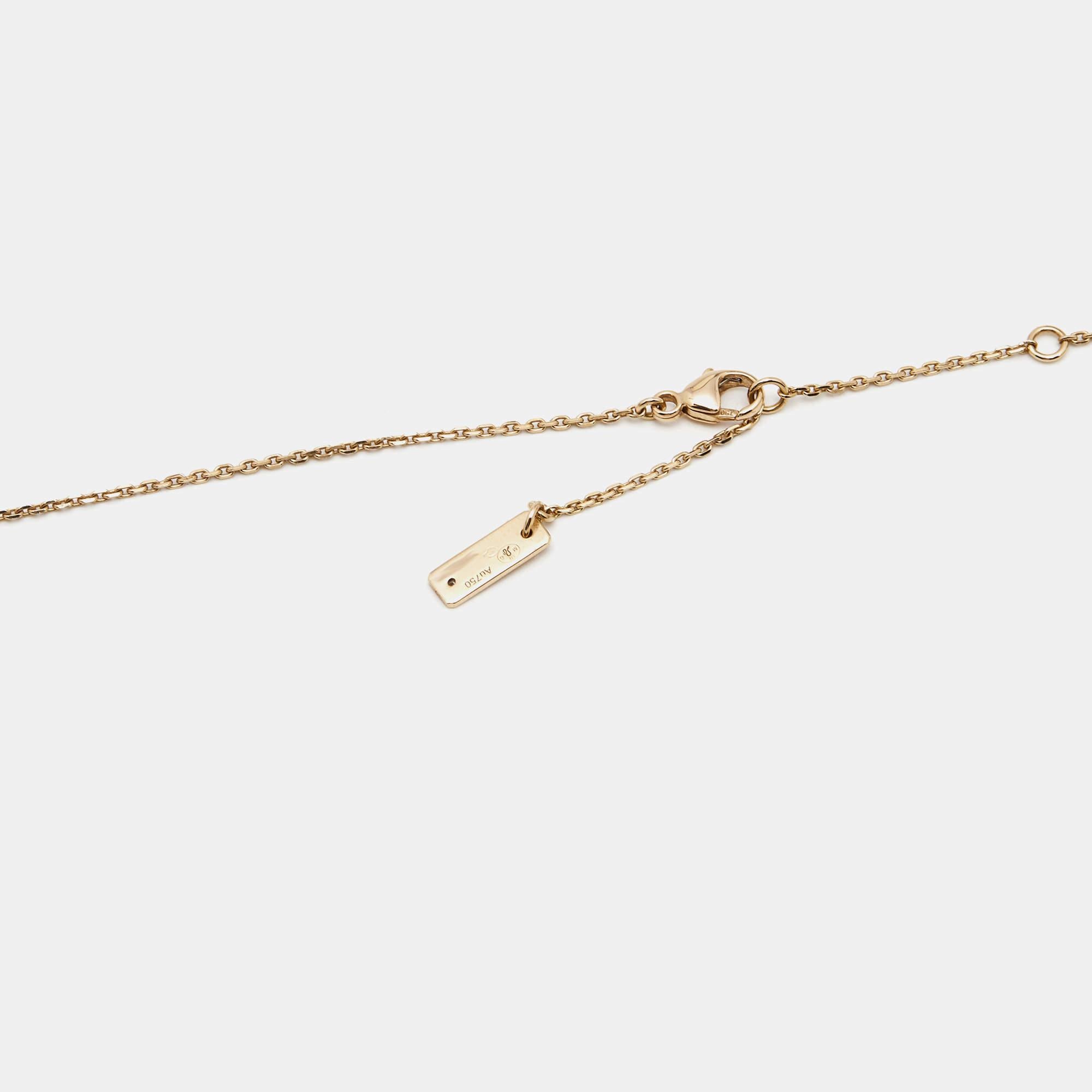This beautiful Messika Move Uno necklace is fully crafted from 18k rose gold into a design that shows modern aesthetics and unparalleled elegance. The long chain has bezel and a single moving diamond trapped inside the signature cage.

Includes: