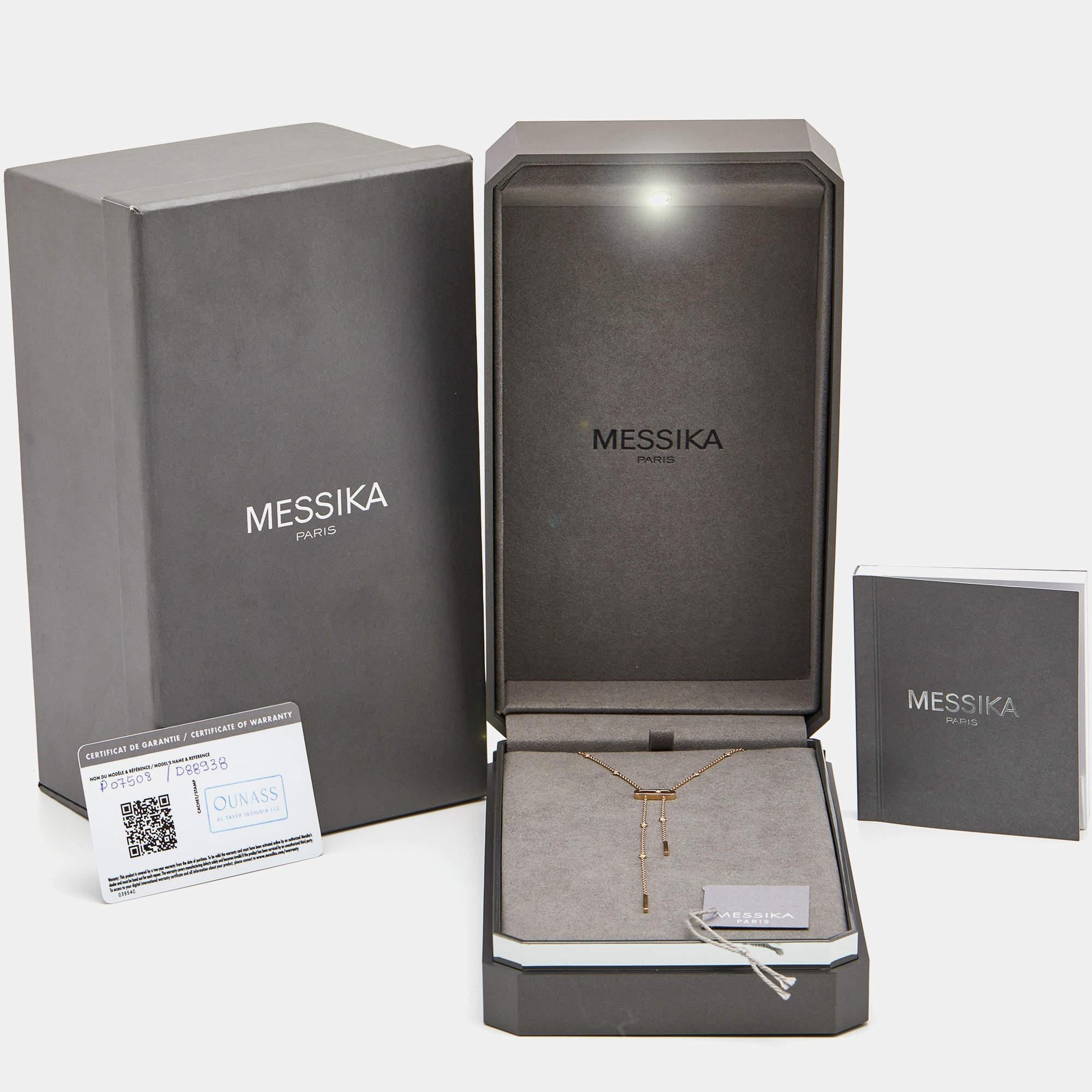 Messika Move Uno Caravate Diamond 18k Rose Gold Tie Necklace 2