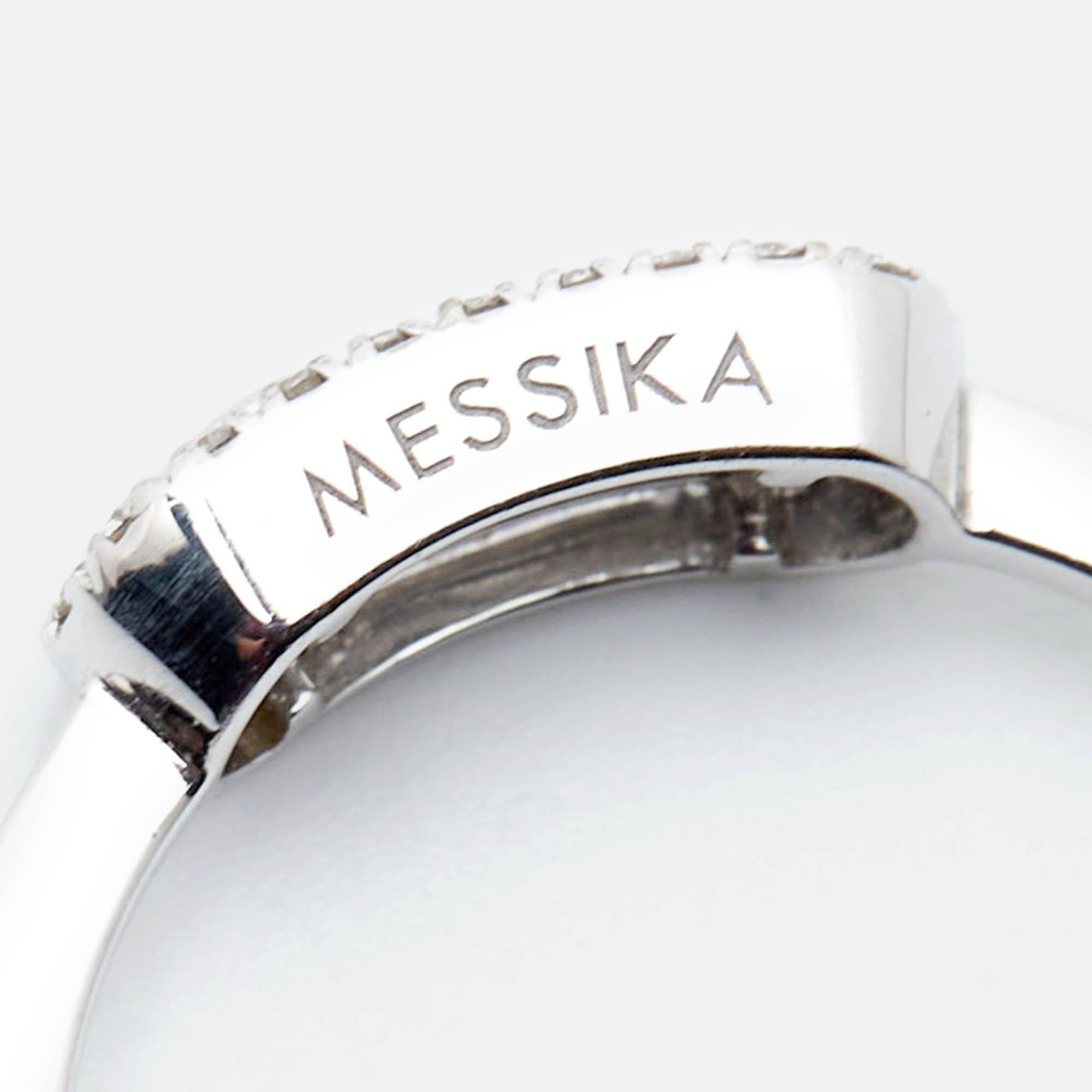 Messika Move Uno Diamonds 18k White Gold Ring Size 48 1