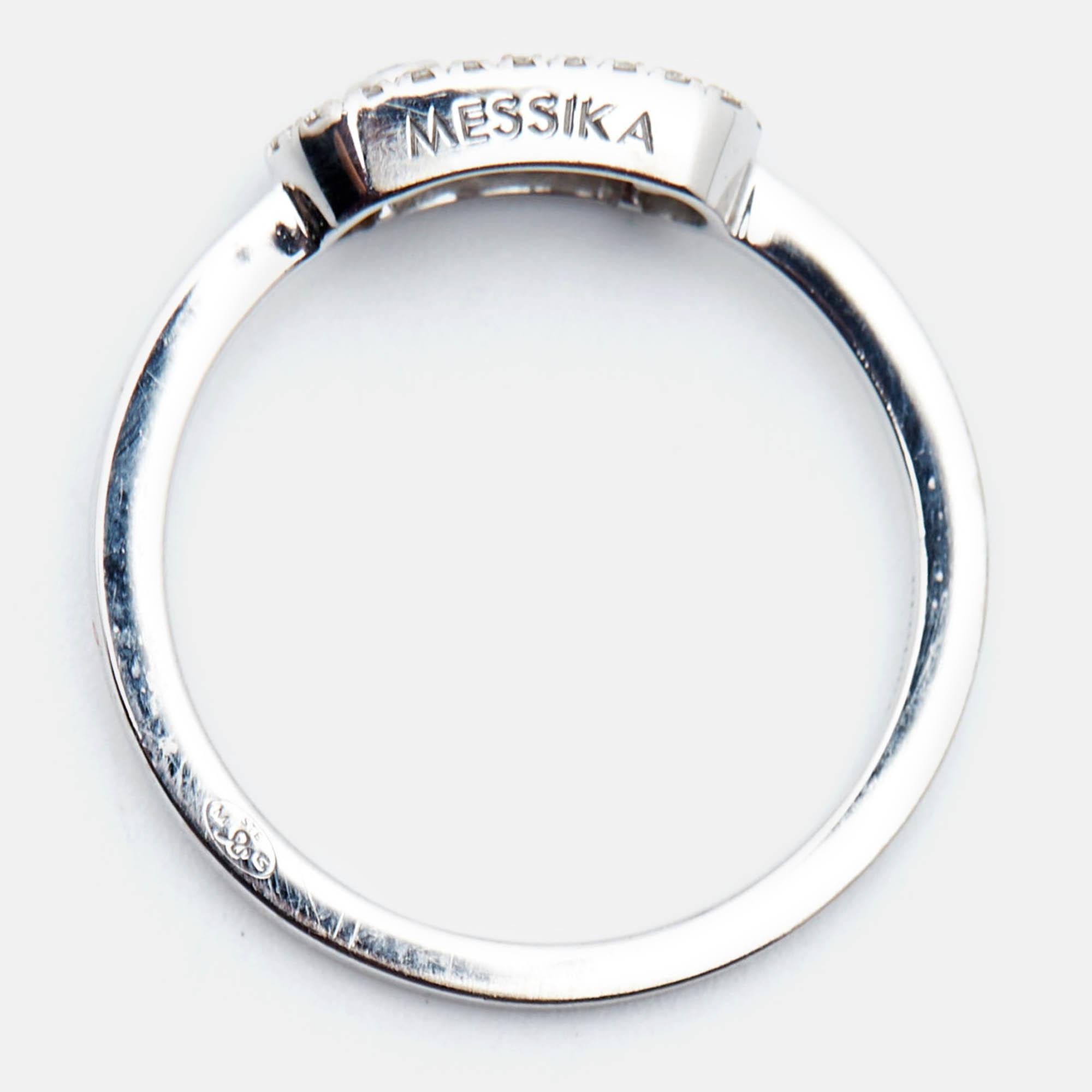 Messika Move Uno Diamonds 18k White Gold Ring Size 48 2
