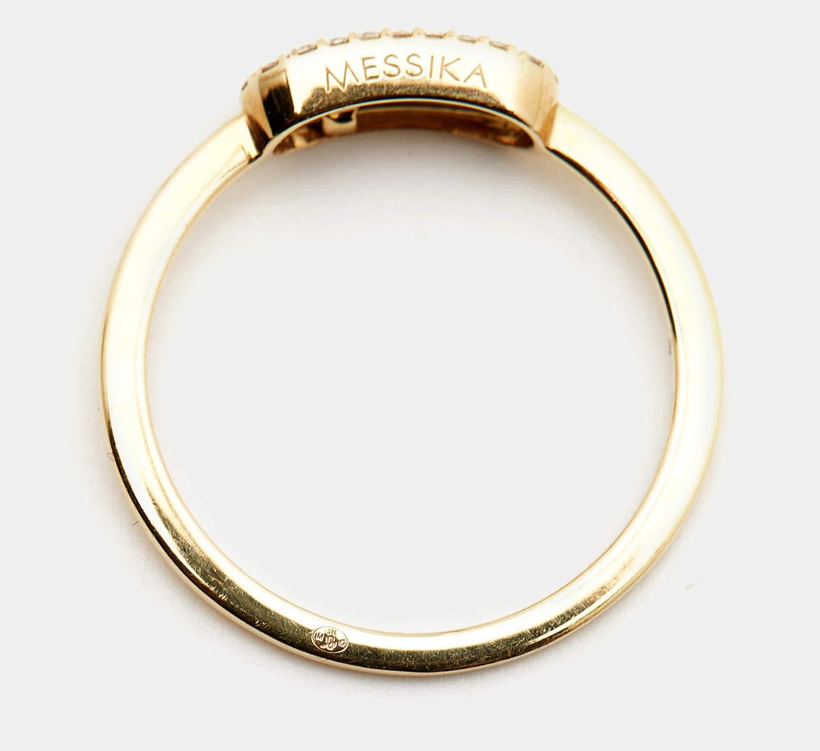 Women's Messika Move Uno Diamonds 18k Yellow Gold Ring Size 52